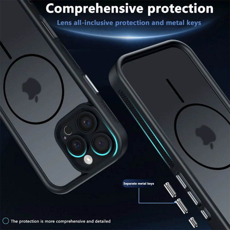 Cooling Frame Magnetic Clear Phone Case For iPhone