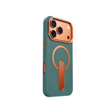 Premium Leather Magnetic Hidden Kickstand Case for iPhone