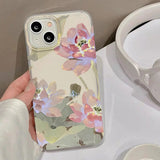 Translucent Slim Silky Skin Flowers Phone Case For iPhone