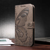 Leather Butterfly Flip Wallet Magnetic Shockproof Case for Samsung