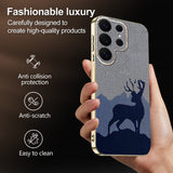 Premium Plaid Reindeer Electroplated Phone Case for Samsung