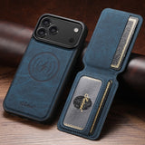 Magnetic Card Holder Leather Case for iPhone