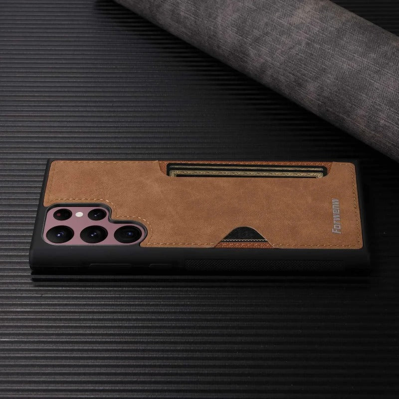 Retro Card Leather Phone Case for Samsung