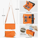 Leather Crossbody Wallet Magnetic Charging Case for iPhone