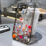 Flower Shockproof Transparent Silicone Soft Fundas Phone Case for iPhone