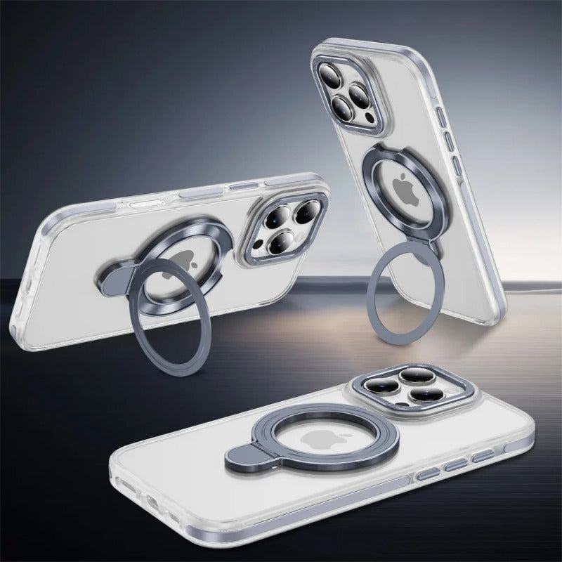 Luxury Clear Strong Magnetic Stand Phone Case For iPhone
