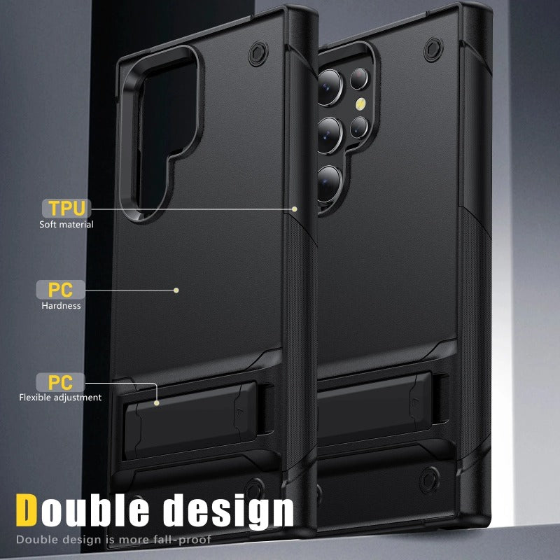Heavy Duty Armor Shockproof Stand Phone Case For Samsung