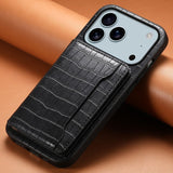 Vintage Crocodile Texture Leather Card Holder Case for iPhone