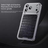 Crocodile Texture Metal Magnetic Shockproof Case for iPhone
