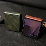 Vintage Waxed Leather Magnetic Shockproof Case for Samsung