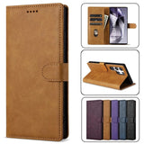 Business Leather Flip Book Card Wallet Case for Samsung
