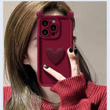 INS Cute Love Heart Silicone Case for iPhone