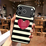 Creative Striped Heart Pattern Case for iPhone