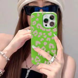 Pink Leopard Print Lichee Pattern Silicone Cover for iPhone