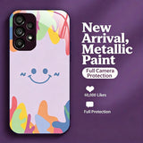 Smiling Colorful Graffiti Liquid Glass Phone Case for Samsung