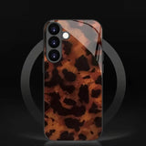 Brown Leopard Print Pattern Glass Phone Case For Samsung