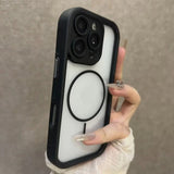Luxury Matte Magnetic Shockproof Transparent Phone Case For iPhone