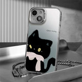 Cute Cat Matte Laser Phone Case for iPhone