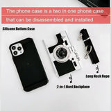 3D Retro Camera Lanyard Shockproof Case For iPhone