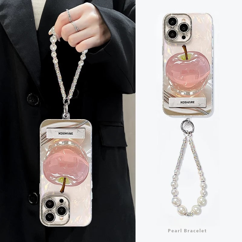 Crystal Apple Cute Heartbeat Phone Case for iPhone