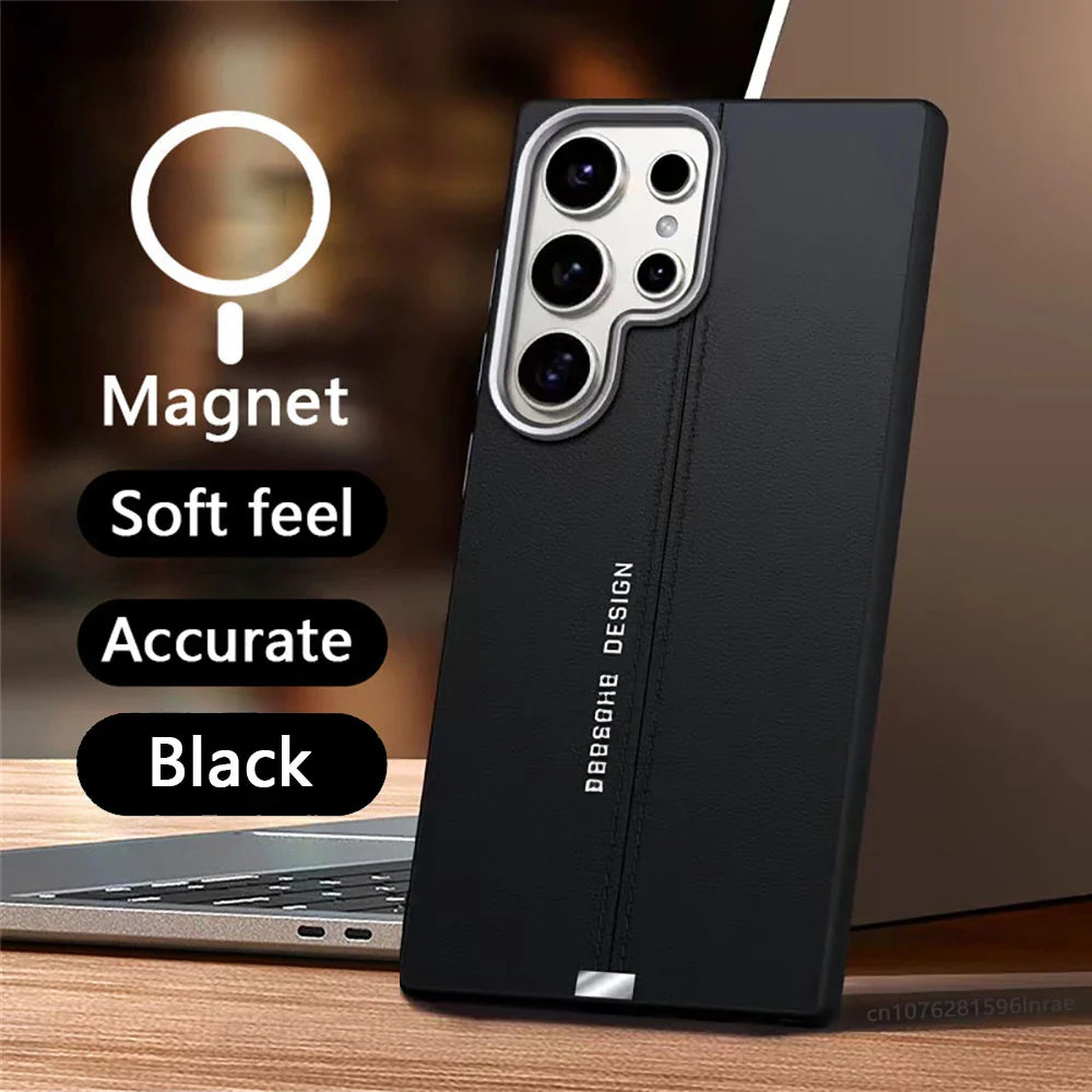 Luxury Business Leather Magnetic Case For Samsung