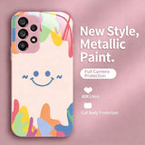 Smiling Colorful Graffiti Liquid Glass Phone Case for Samsung