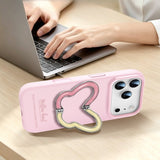 Butterfly Kickstand Liquid Silicone Shockproof Case for iPhone