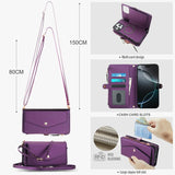 RFID Blocking Magnetic Charging Leather Wallet Case for iPhone
