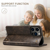 Vintage Leather Flip Card Holder Case for iPhone