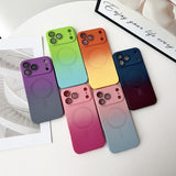 Two-Tone Gradient Liquid Silicone Magnetic Phone Case for IPhone