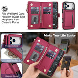 Leather Crossbody Wallet Magnetic Charging Case for iPhone