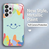Smiling Colorful Graffiti Liquid Glass Phone Case for Samsung