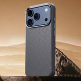 Minimalist Magic Cube Texture Leather Shockproof Case for iPhone
