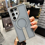 Heat Dissipation Invisible Folding Stand Magnetic Wireless Case For Samsung