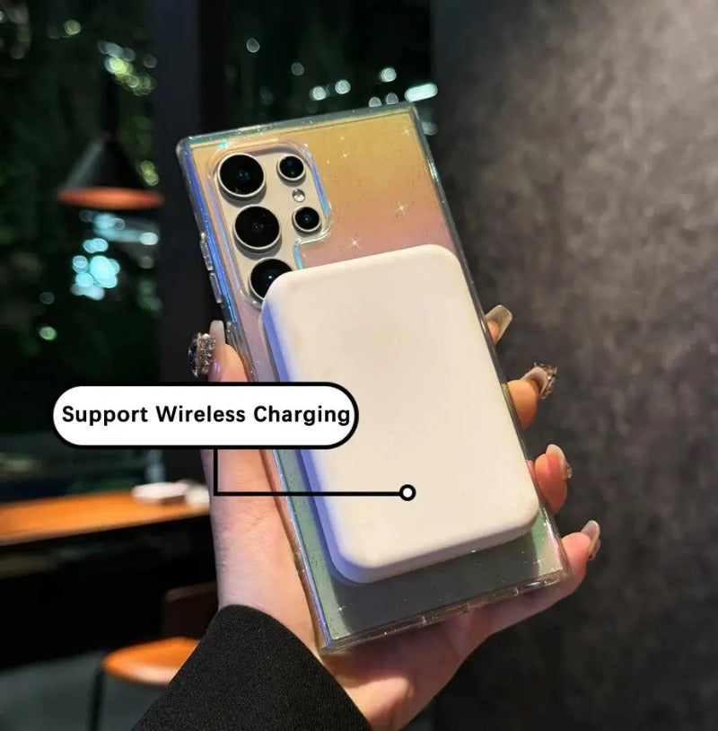 Luxury Diamond Sequin Transparent Magnetic Case For Samsung