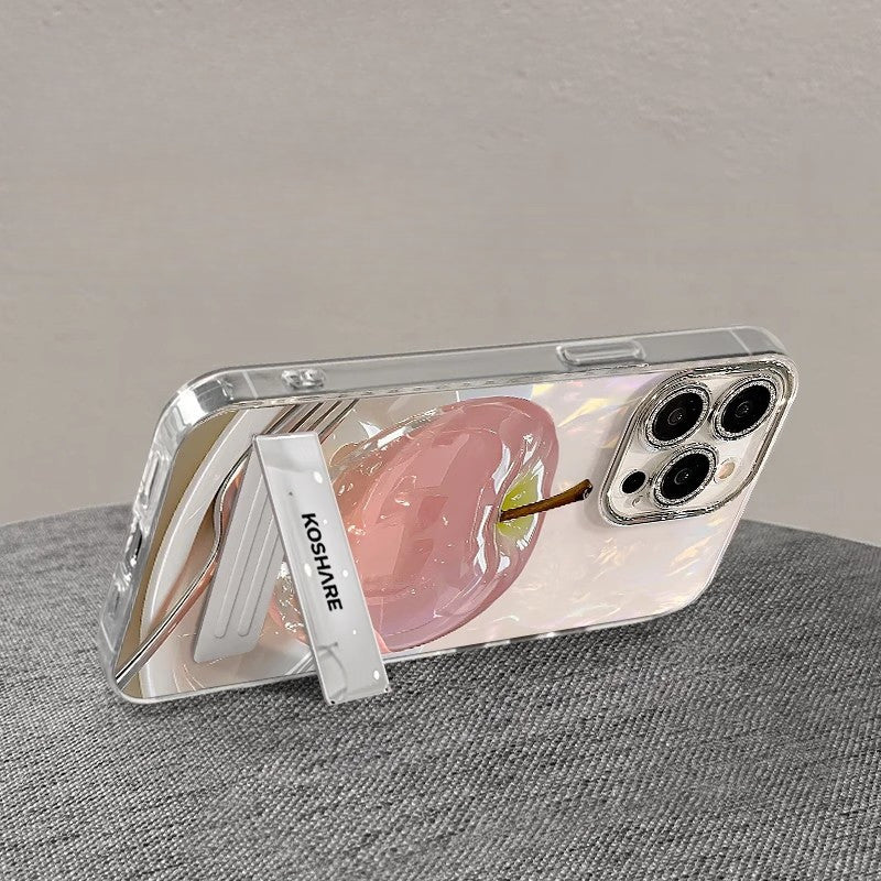 Crystal Apple Cute Heartbeat Phone Case for iPhone