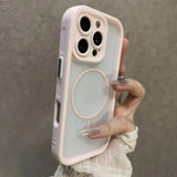 Luxury Matte Magnetic Shockproof Transparent Phone Case For iPhone