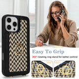Woven Texture Card Slot Leather Case for iPhone
