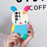 3D Cartoon Rainbow Rabbit Shockproof Phone Case for Samsung