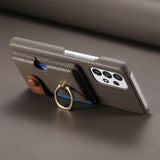 Leather with Card Holder Ring Wallet Case for Samsung