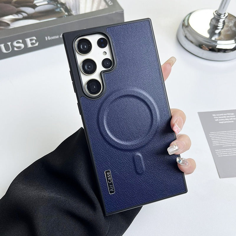 Luxury Matte Leather Magnetic Case For Samsung