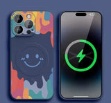 Silicone Graffiti Smile Magsafing Case for iPhone