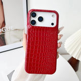 Solid Color Glossy Crocodile Skin Pattern Shockproof Phone Case for iPhone