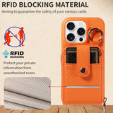 Crossbody RFID‑Blocking Zipper Wallet Case for iPhone