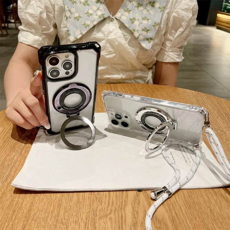 Crossbody Necklace Lanyard Magnetic Stand Phone Case for Samsung