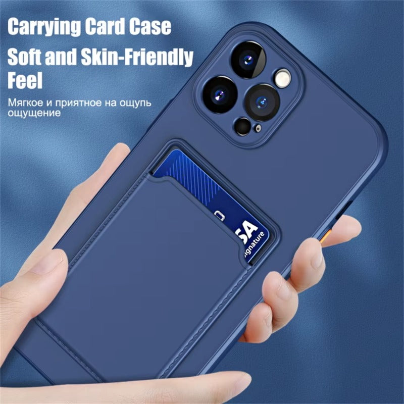 Silicone Wallet Card Holder Case For iPhone