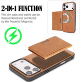 2-in-1 Magnetic Charging Wallet Case for iPhone