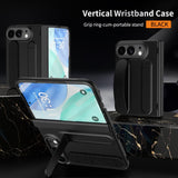 Wrist Strap Kickstand Shockproof Case with Screen Protector for iPhone Duo