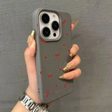 Cute Cartoon Cherry Lichee Pattern Silicone Cover for iPhone