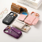 Stylish Hook Design Card Wallet Case for iPhone